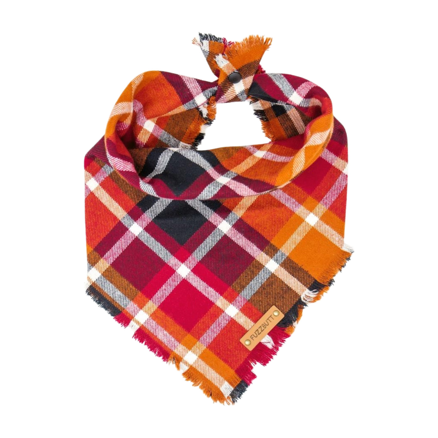 Orange, Red and Black Plaid - Pet Scarf