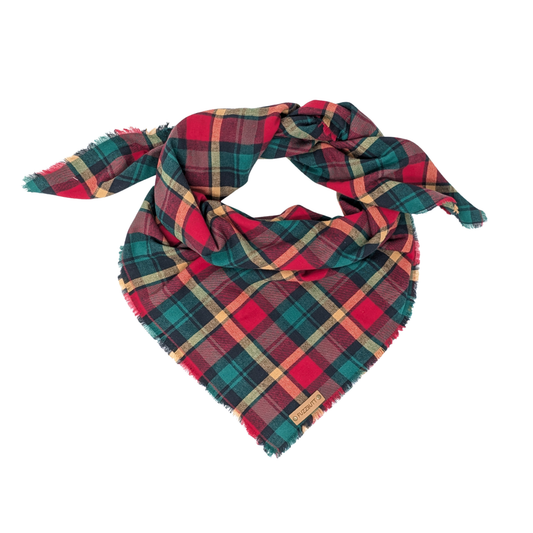 Green, Red and Yellow Plaid - Blanket Scarf