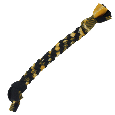 large gold fleece rope toy front view