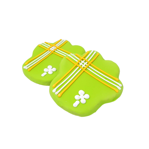 Light Green Lucky Plaid Paw - Dog Cookie