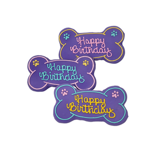 Birthday Bone Purple - Dog Cookie