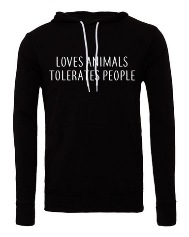 Loves Animals Tolerates People (Black) - Sweatshirt