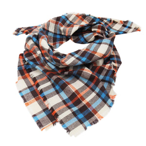 Brown Plaid -Blanket Scarf