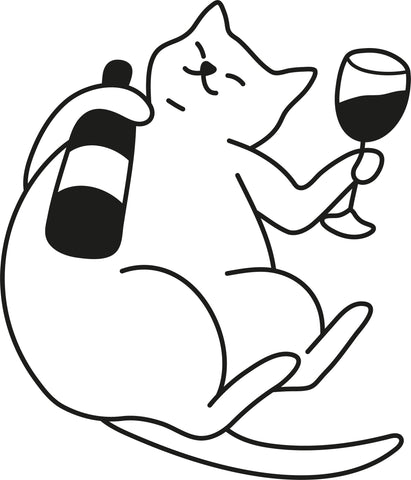 Wine Cat - Decal