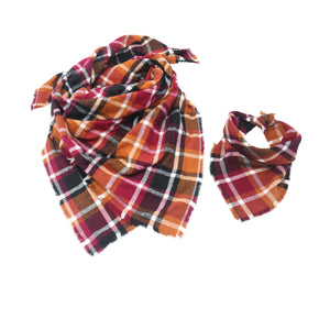 Orange, Red, and Black Plaid -Mommy and Me Set