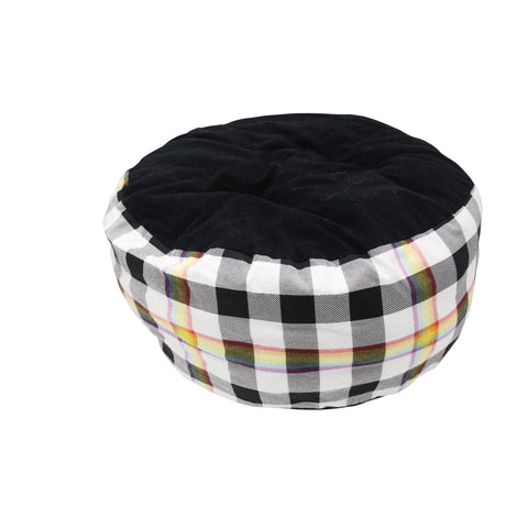 Rainbow Black Plaid -Marshmallow Pet Bed