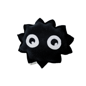 front view of soot sprite squeaky fleece dog toy 