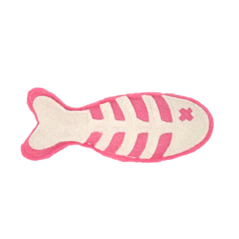 Pink Dead Fish -Felt Catnip Toy