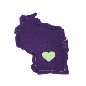 Purple Wisconsin -Felt Catnip Toy